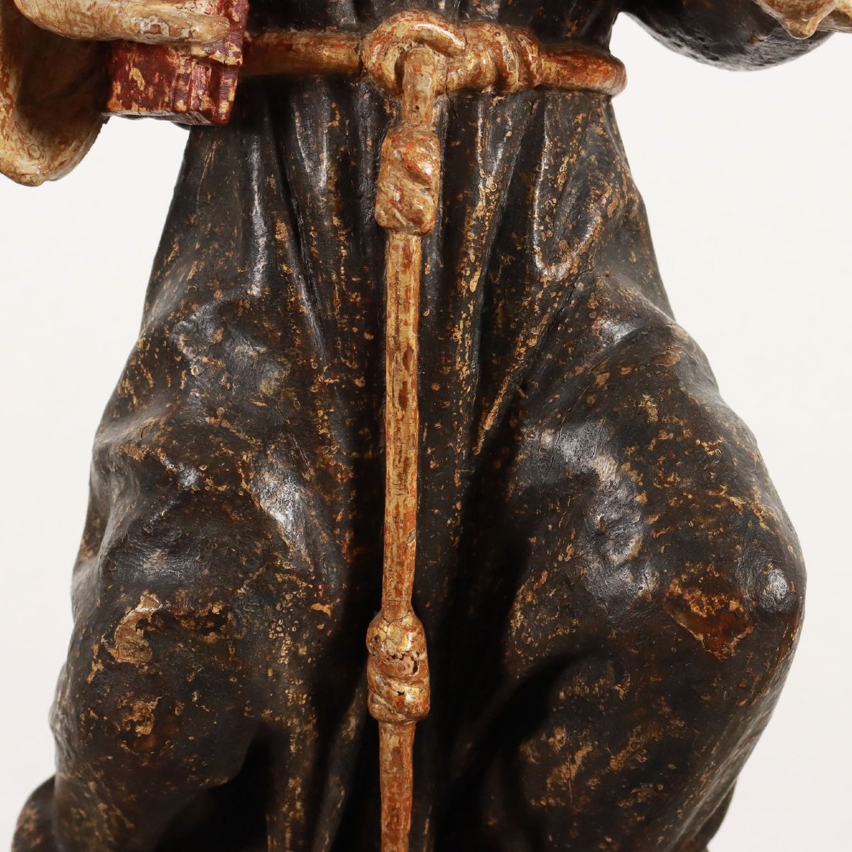Scultura San Pasquale Baylon Tiglio Lombardo Veneto '600 Arte Antica-photo-1