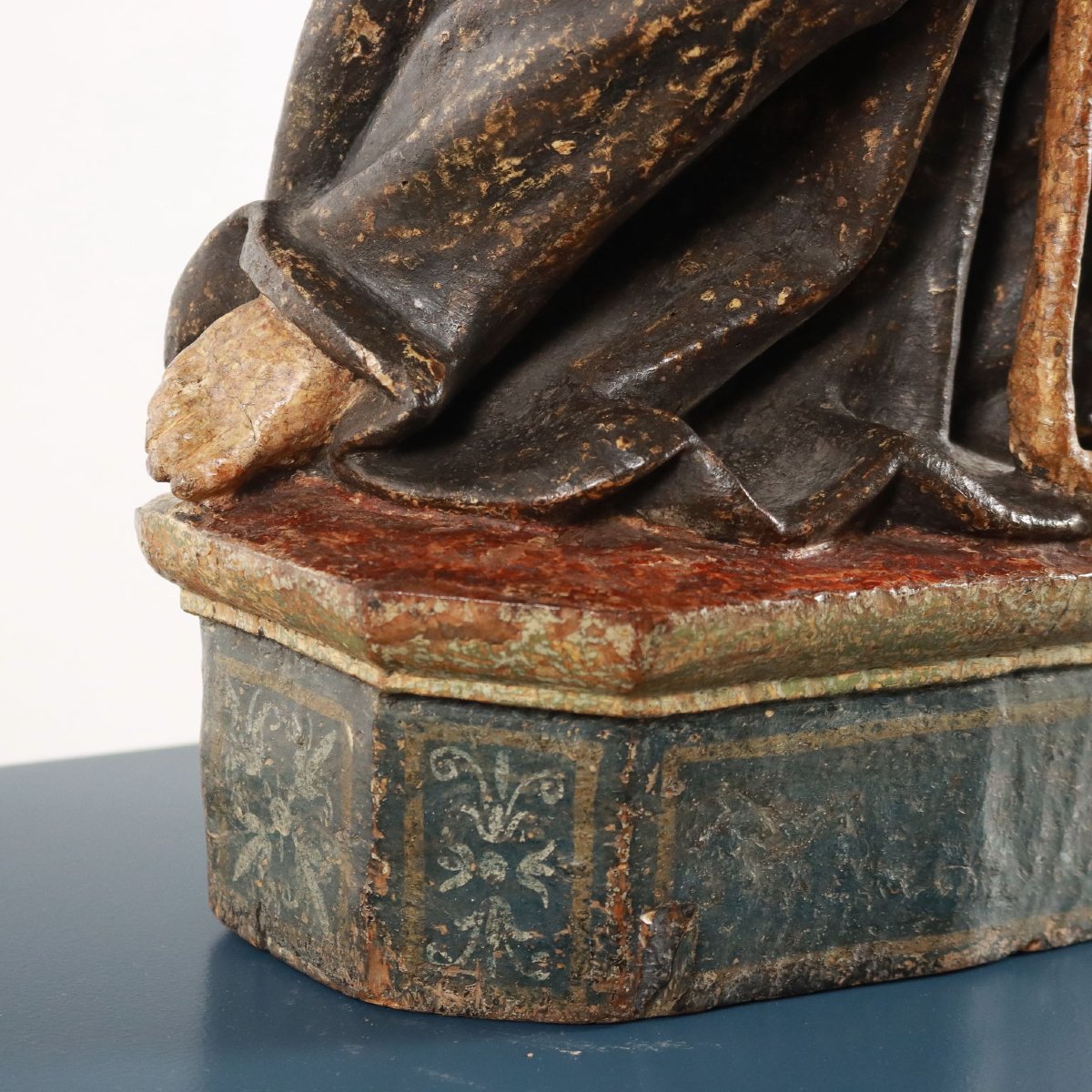 Scultura San Pasquale Baylon Tiglio Lombardo Veneto '600 Arte Antica-photo-4