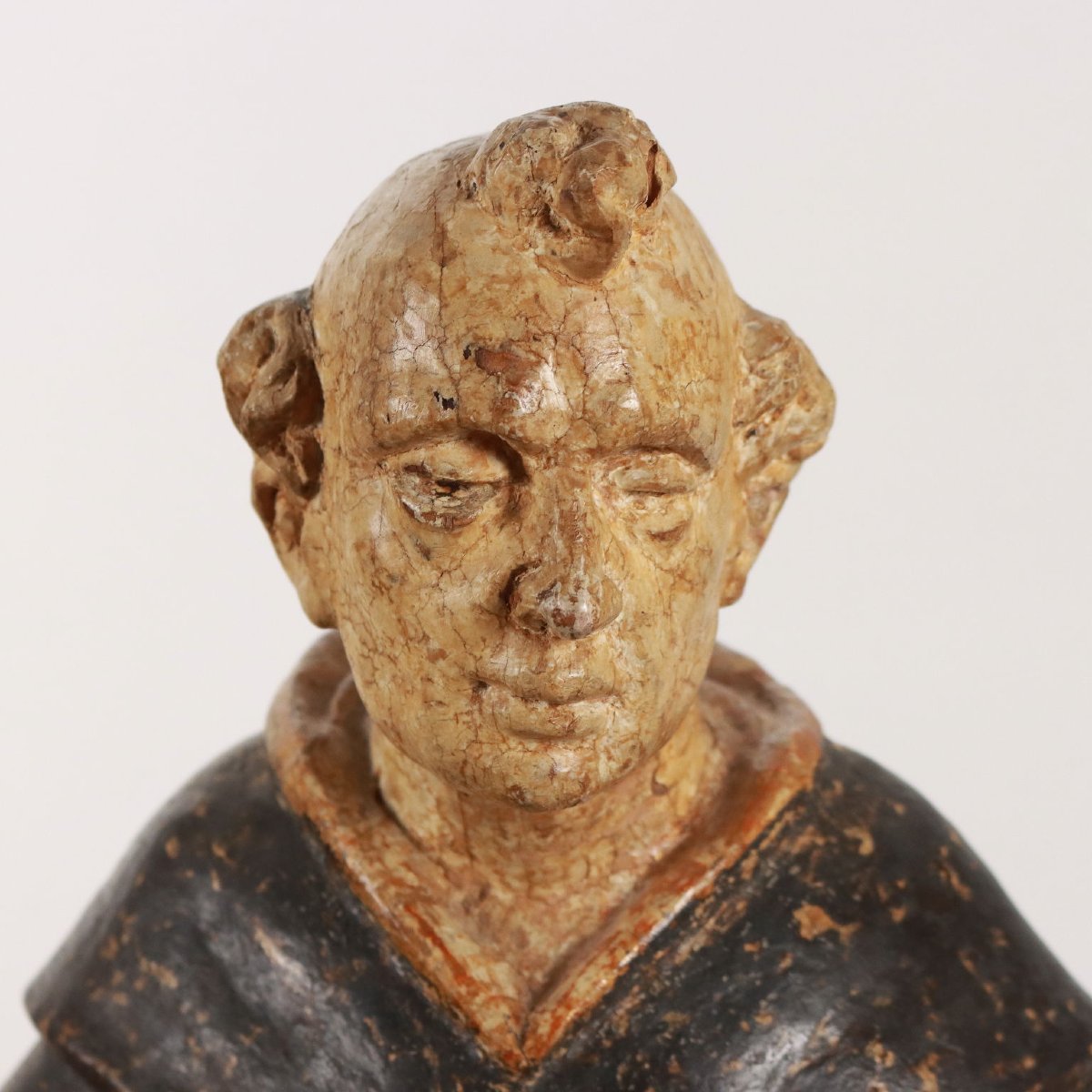 Scultura San Pasquale Baylon Tiglio Lombardo Veneto '600 Arte Antica-photo-5