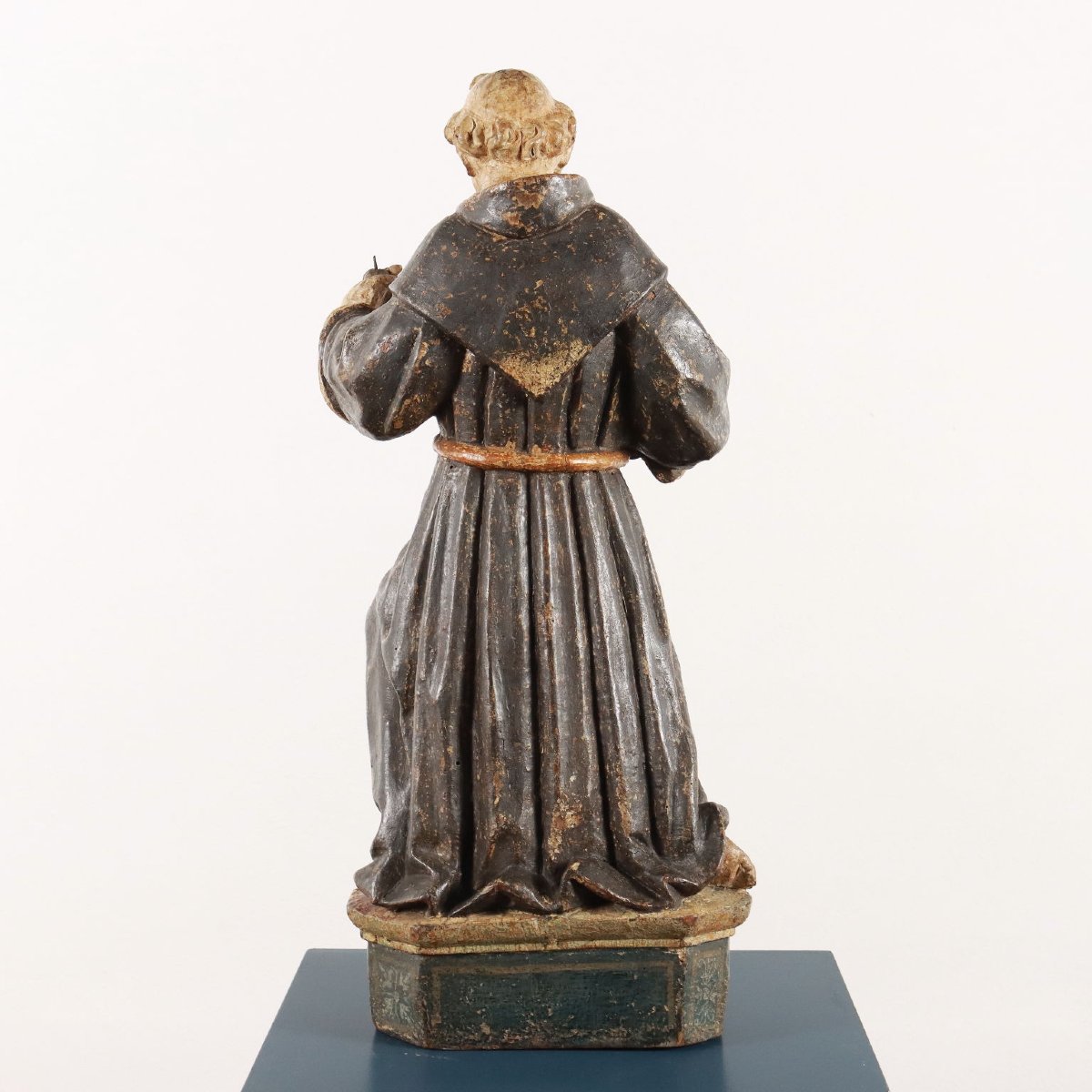 Scultura San Pasquale Baylon Tiglio Lombardo Veneto '600 Arte Antica-photo-6