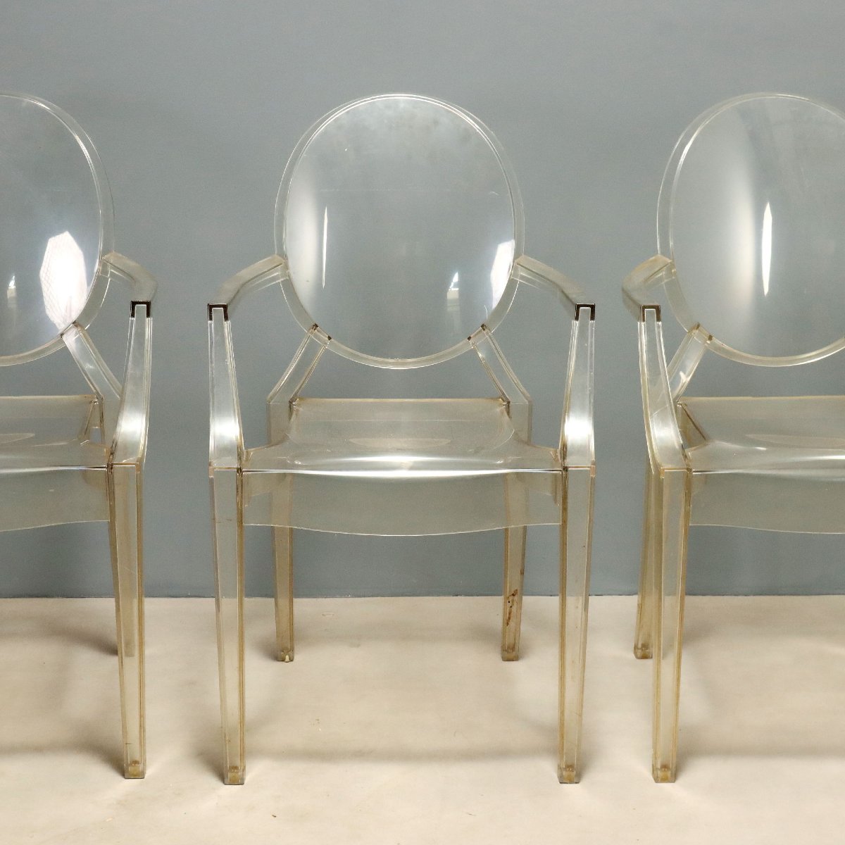 Set 6 Sedie 'Louis Ghost' Design Philippe Starck per Kartell Anni 2000 Originali-photo-4