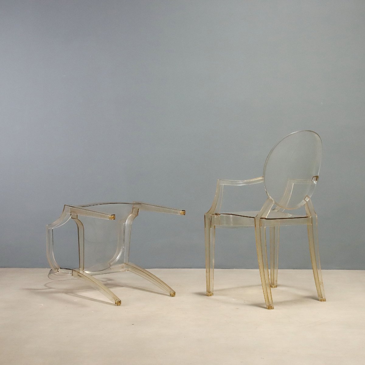 Set 6 Sedie 'Louis Ghost' Design Philippe Starck per Kartell Anni 2000 Originali-photo-4