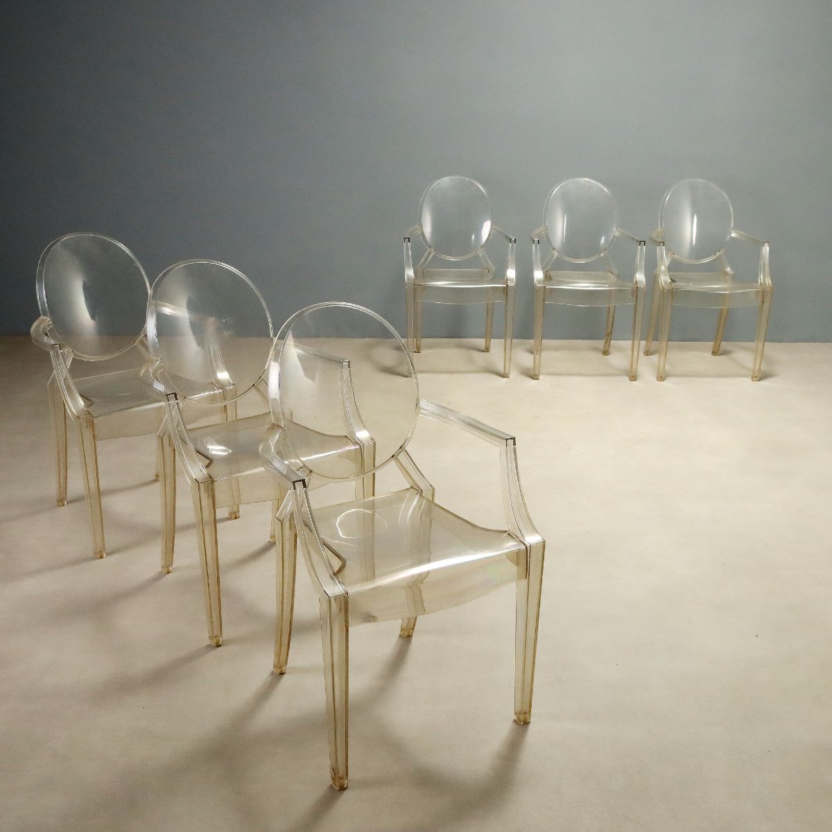 Set 6 Sedie 'Louis Ghost' Design Philippe Starck per Kartell Anni 2000 Originali