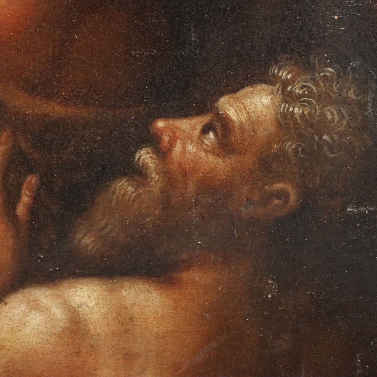 Dipinto Antico Cristo in Purgatorio Olio su Tavola Italia '500-'600 Originale-photo-1