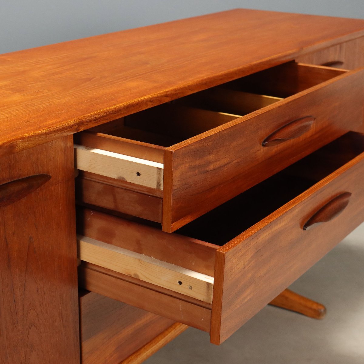 Sideboard Vintage Impiallacciato Teak Design Regno Unito Anni 60 Originale-photo-4