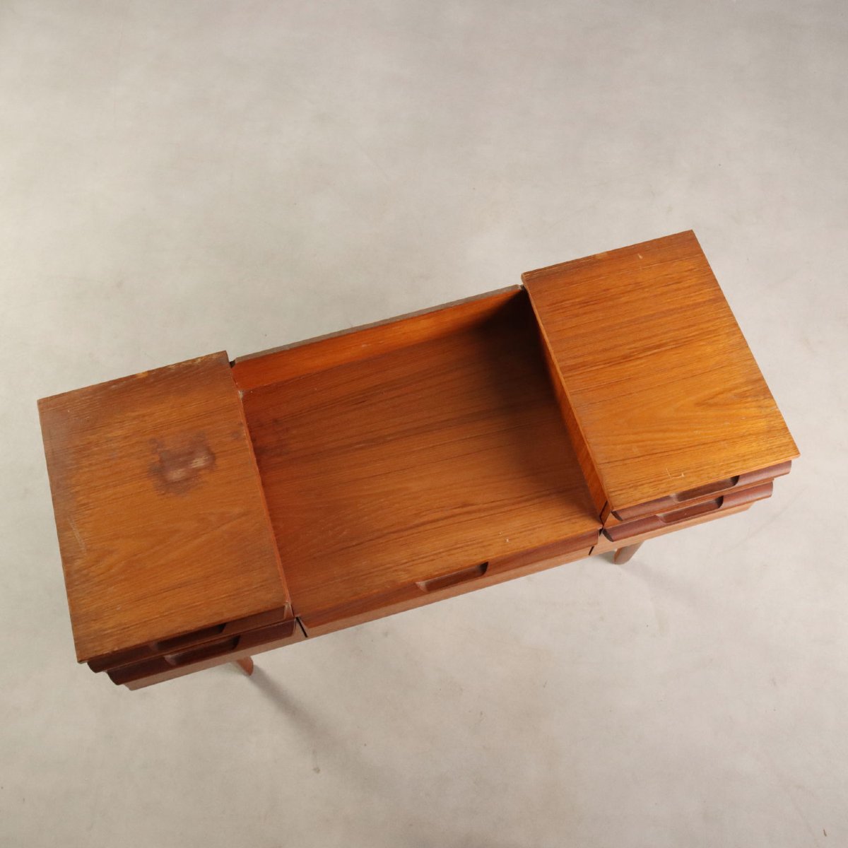 Mobile Toilette Vintage Teak con Cassetti Regno Unito Anni 60 Originale-photo-3