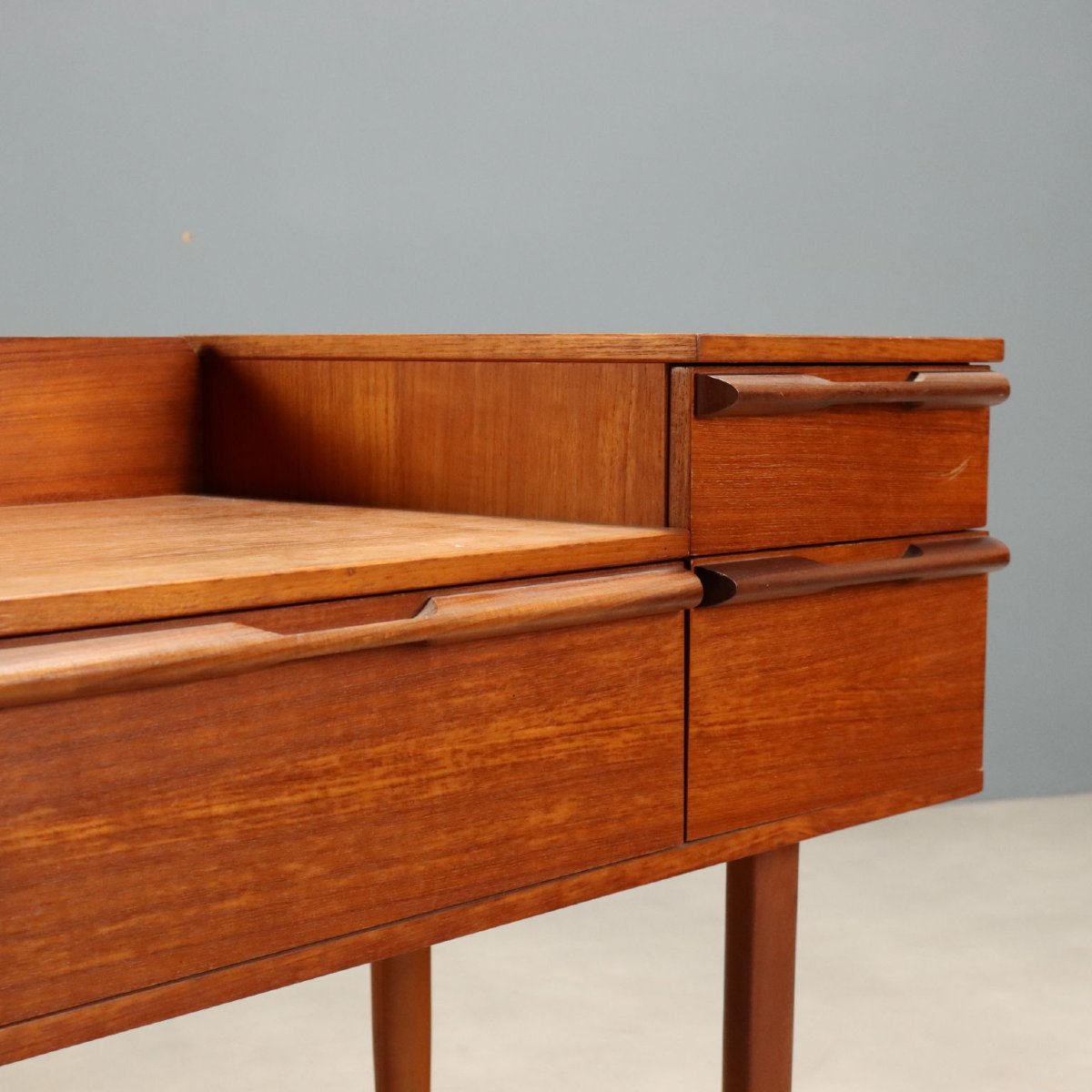 Mobile Toilette Vintage Teak con Cassetti Regno Unito Anni 60 Originale-photo-1