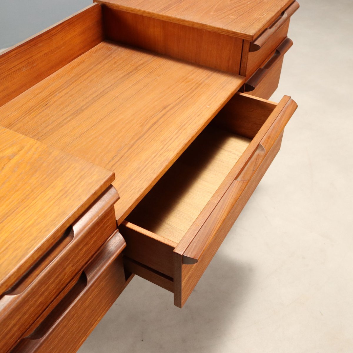 Mobile Toilette Vintage Teak con Cassetti Regno Unito Anni 60 Originale-photo-4