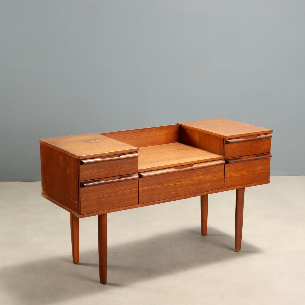 Mobile Toilette Vintage Teak con Cassetti Regno Unito Anni 60 Originale