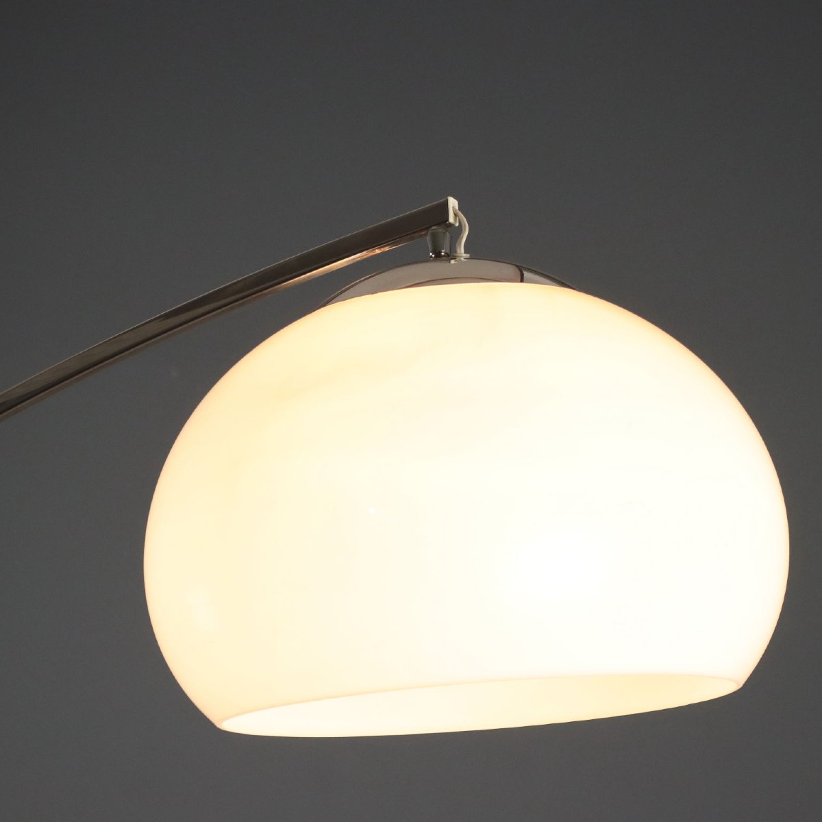 Lampada da Terra Vintage ad Arco Alluminio Plastica Design Anni 70 Originale-photo-4