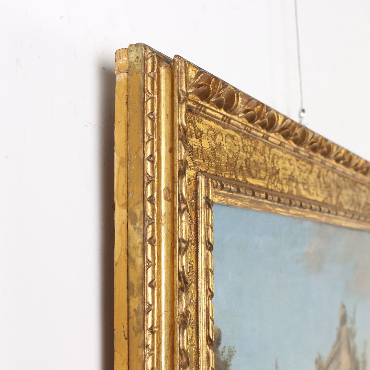 Quadro Antico Dipinto Capriccio Architettonico Olio su Tela '700-photo-6
