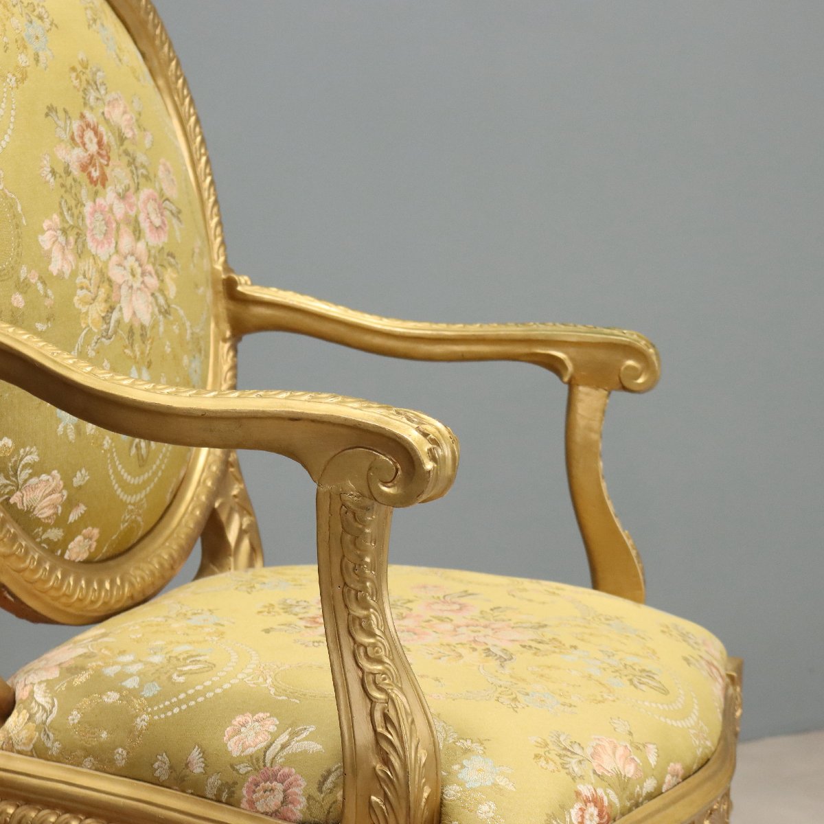 Gruppo di Dieci Poltroncine Neoclassiche in Legno Dorato Italia, terzo quarto XIX Secolo-photo-3