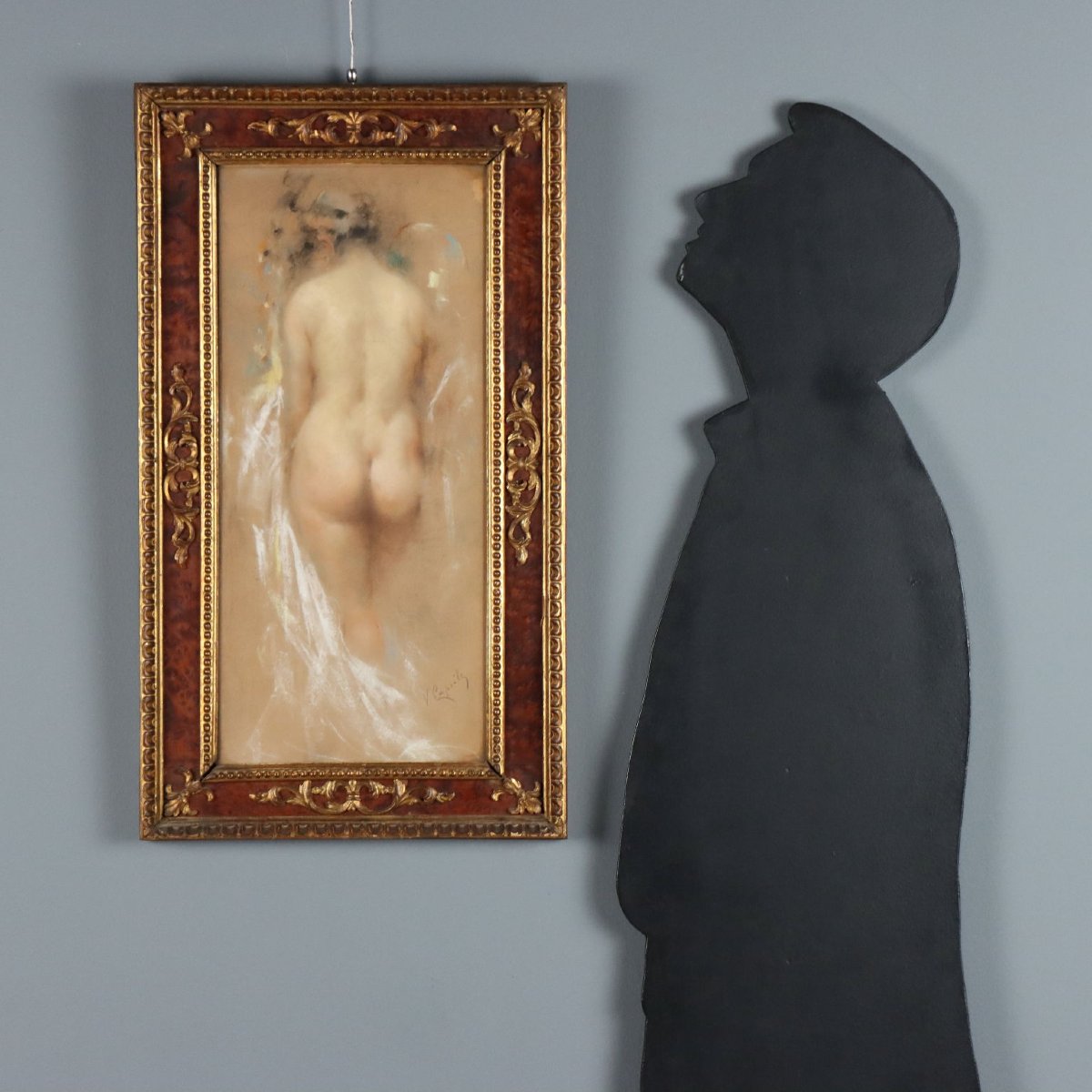 Dipinto Antico Firmato Vincenzo Caprile Nudo Femminile XIX Secolo-photo-2