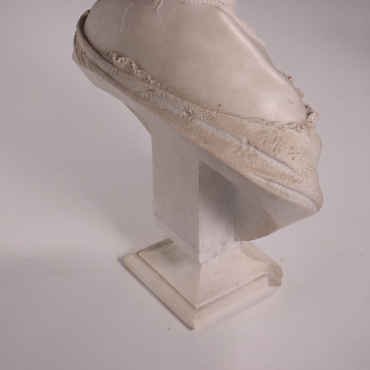 Busto Femminile Antico Marmo di Carrara Italia XIX Secolo Originale-photo-7