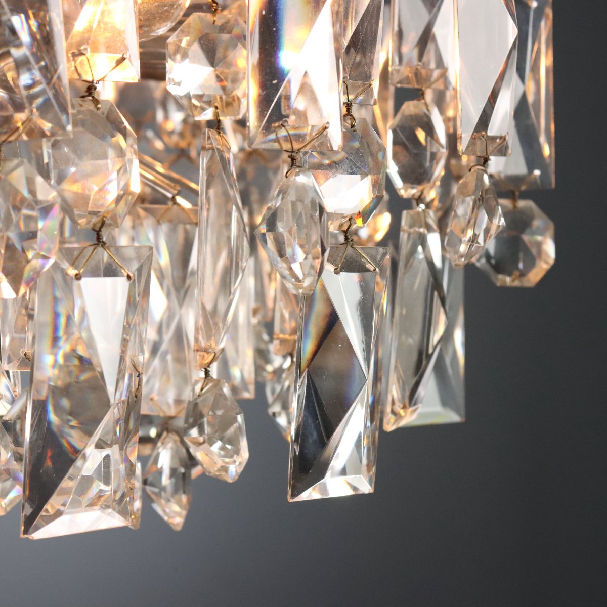 Lampada a Sospensione Vintage Metallo Vetro Design Italia Anni 70 Originale-photo-3