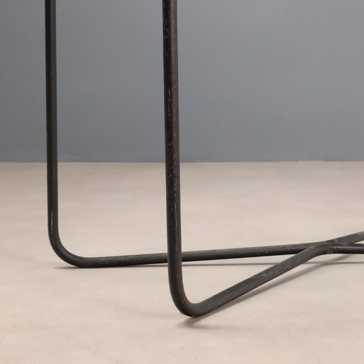 Tavolino Vintage Design Jacques Hitier Metallo Vetro Design Anni 50-photo-1