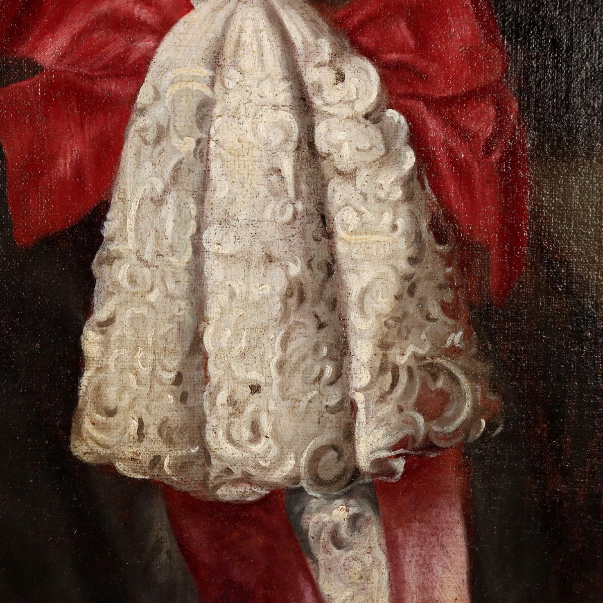 Dipinto Antico Ritratto Maschile nello Stile di Jakob Ferdinand Voet Inizi 1700-photo-4