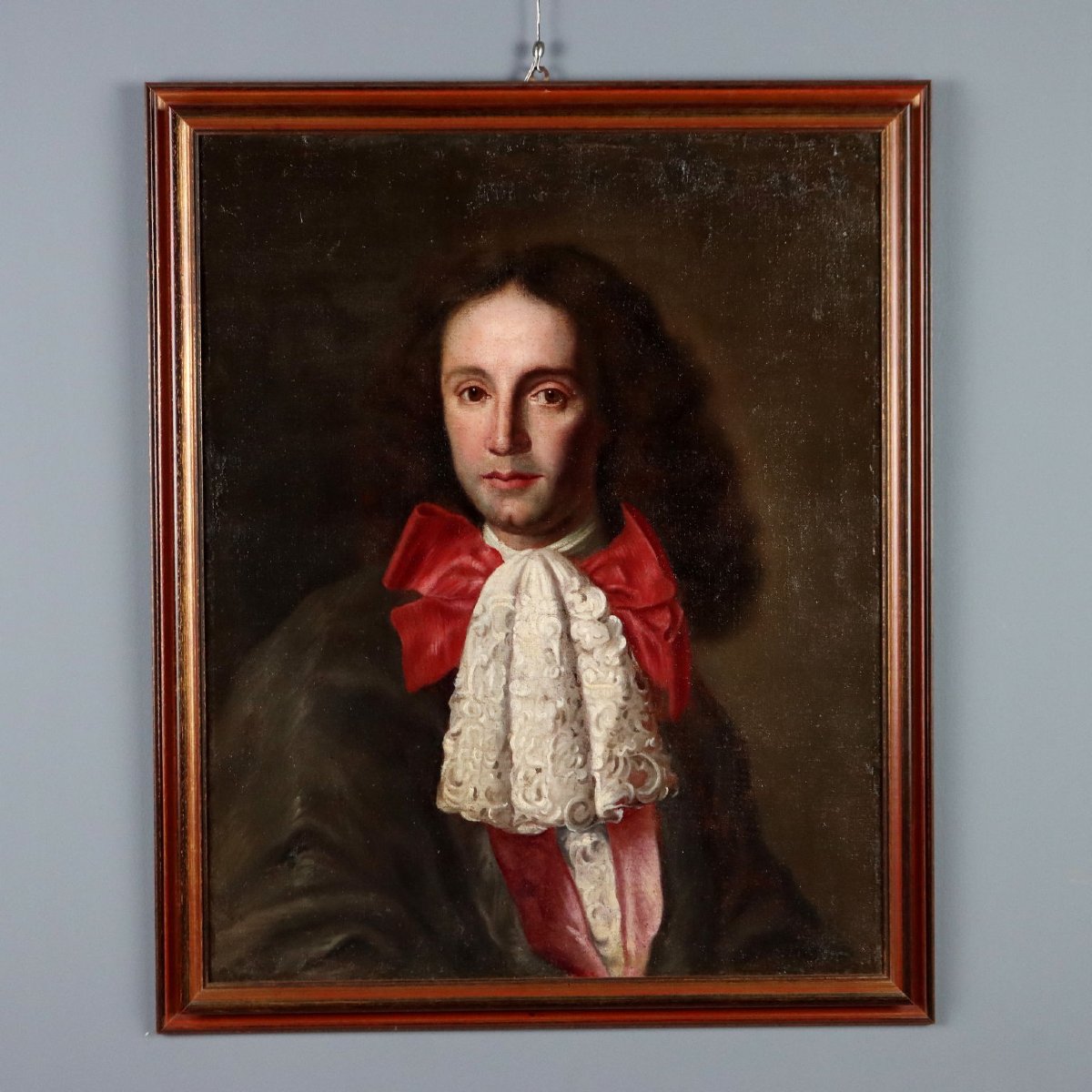 Dipinto Antico Ritratto Maschile nello Stile di Jakob Ferdinand Voet Inizi 1700