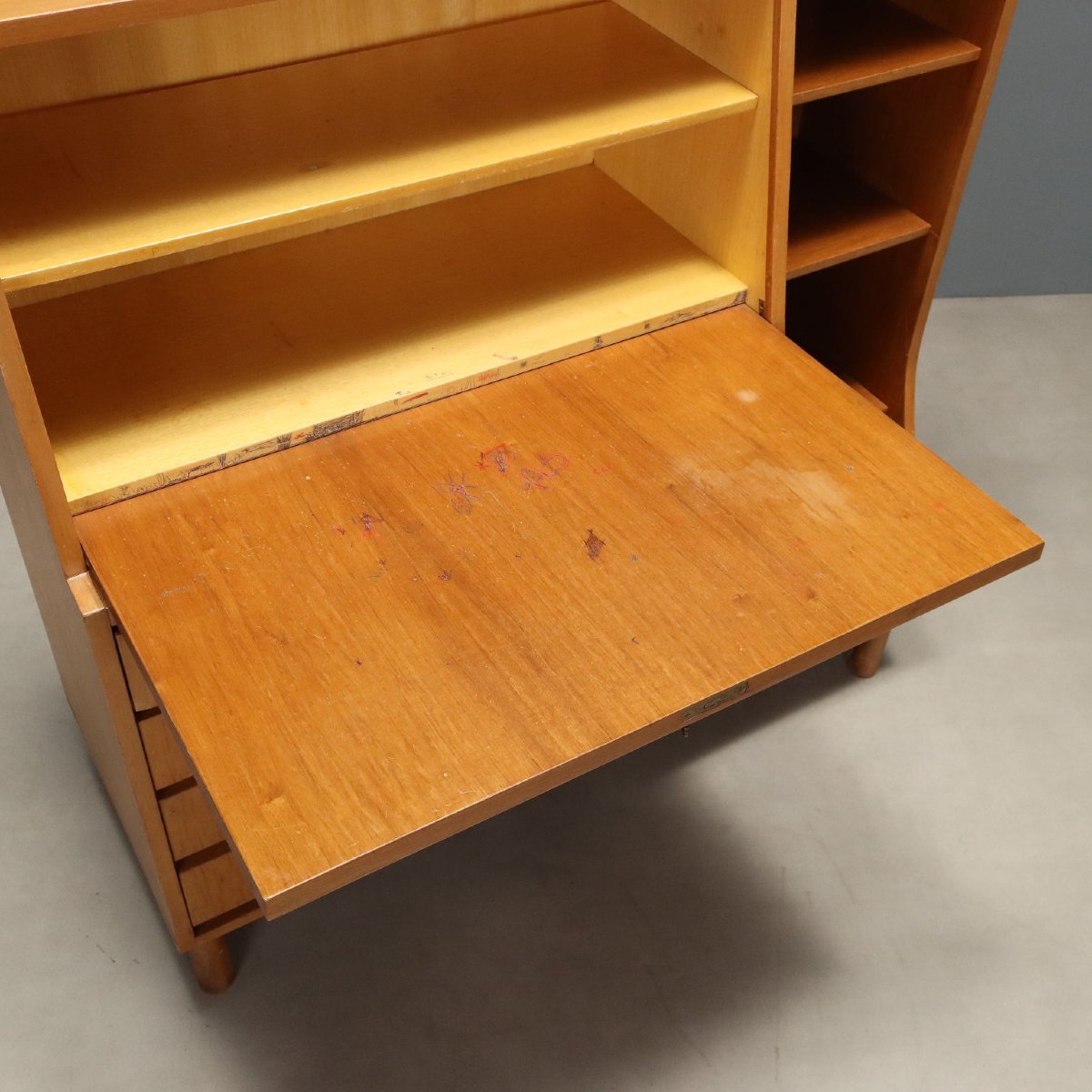 Mobile Vintage con Ribalta Acero Cassetti Design Anni 60 Originale-photo-3
