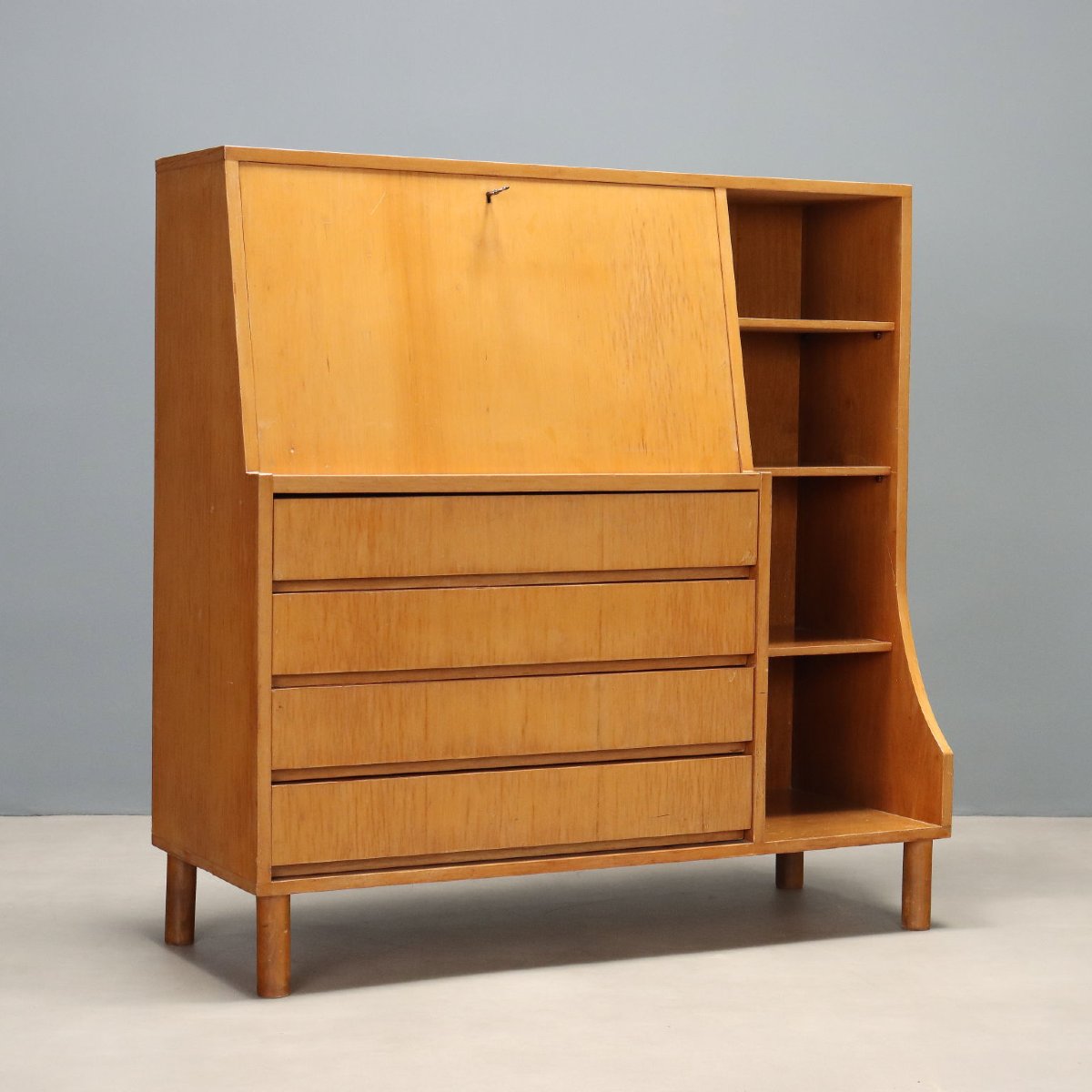 Mobile Vintage con Ribalta Acero Cassetti Design Anni 60 Originale