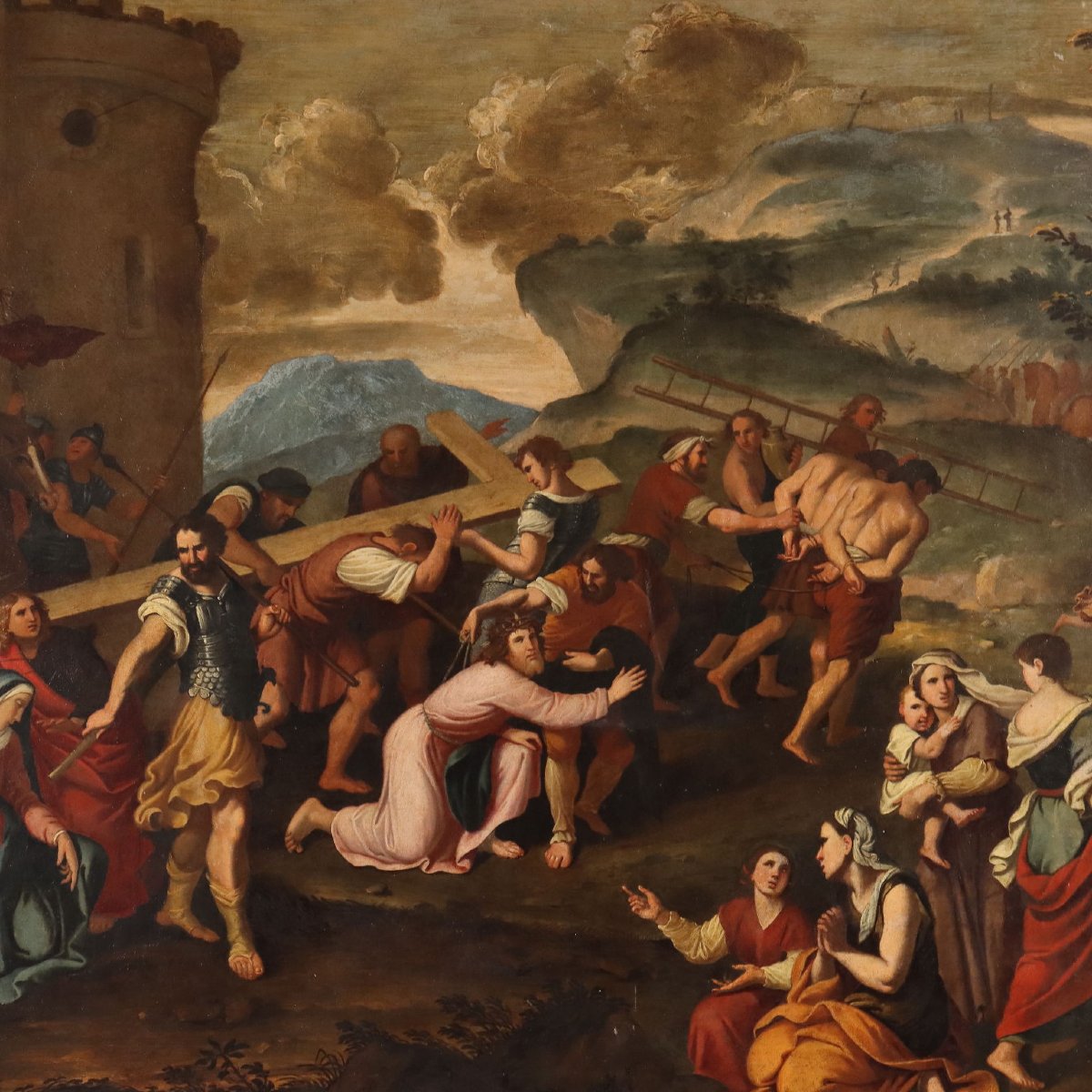 Dipinto Copia da Pierre Mignard Gesù sul Cammino del Calvario '700-photo-1