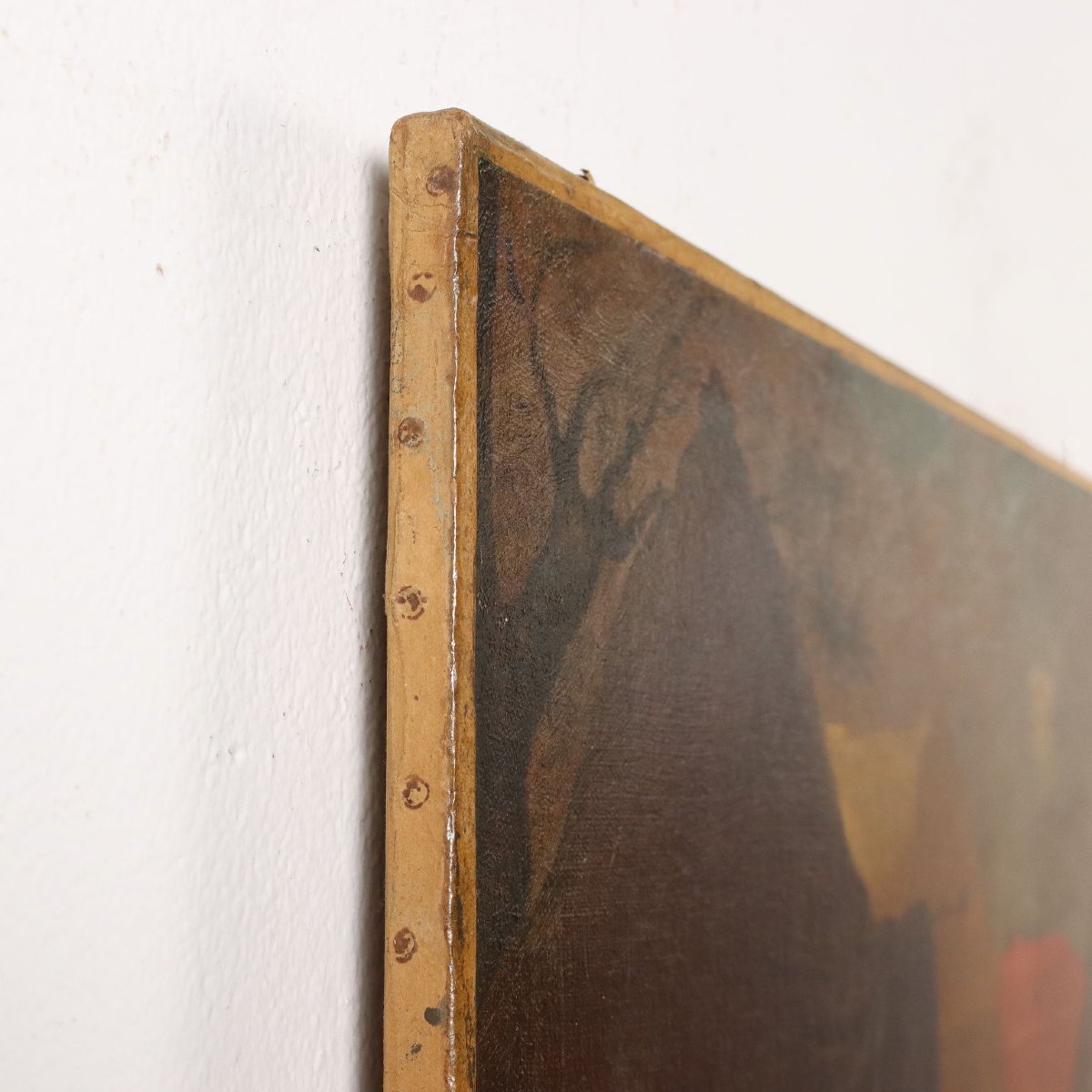 Quadro Antico Dipinto con Soggetto Storico Olio su Tela '600-'700-photo-7