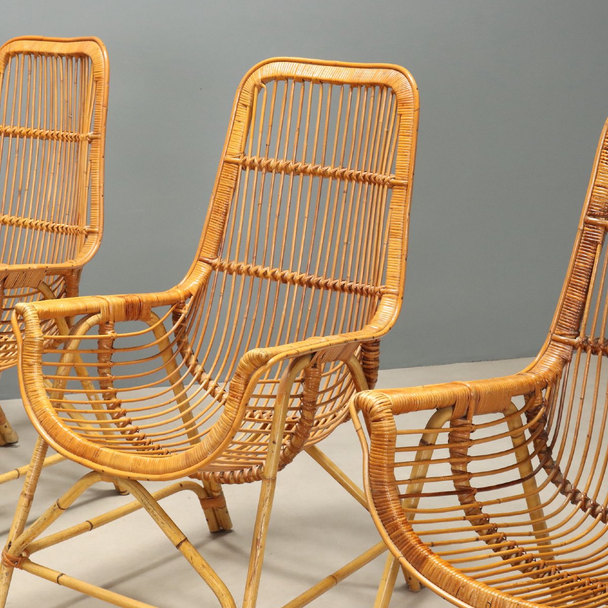Poltrone Vintage Rattan Bambù Design Italia Anni 70-photo-3