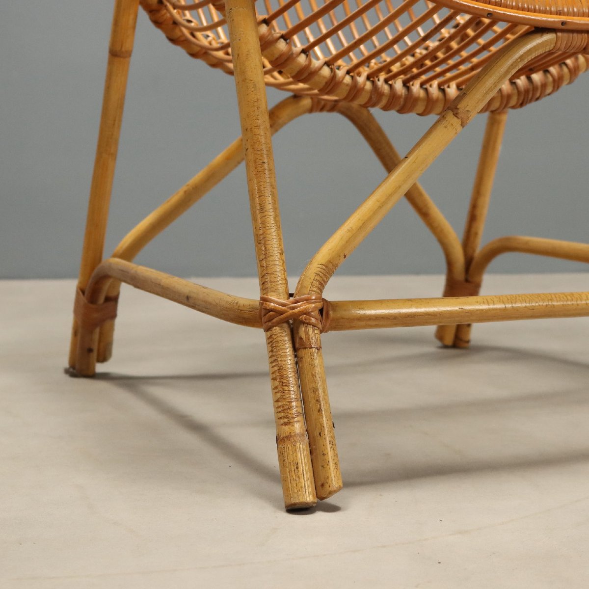 Poltrone Vintage Rattan Bambù Design Italia Anni 70-photo-3