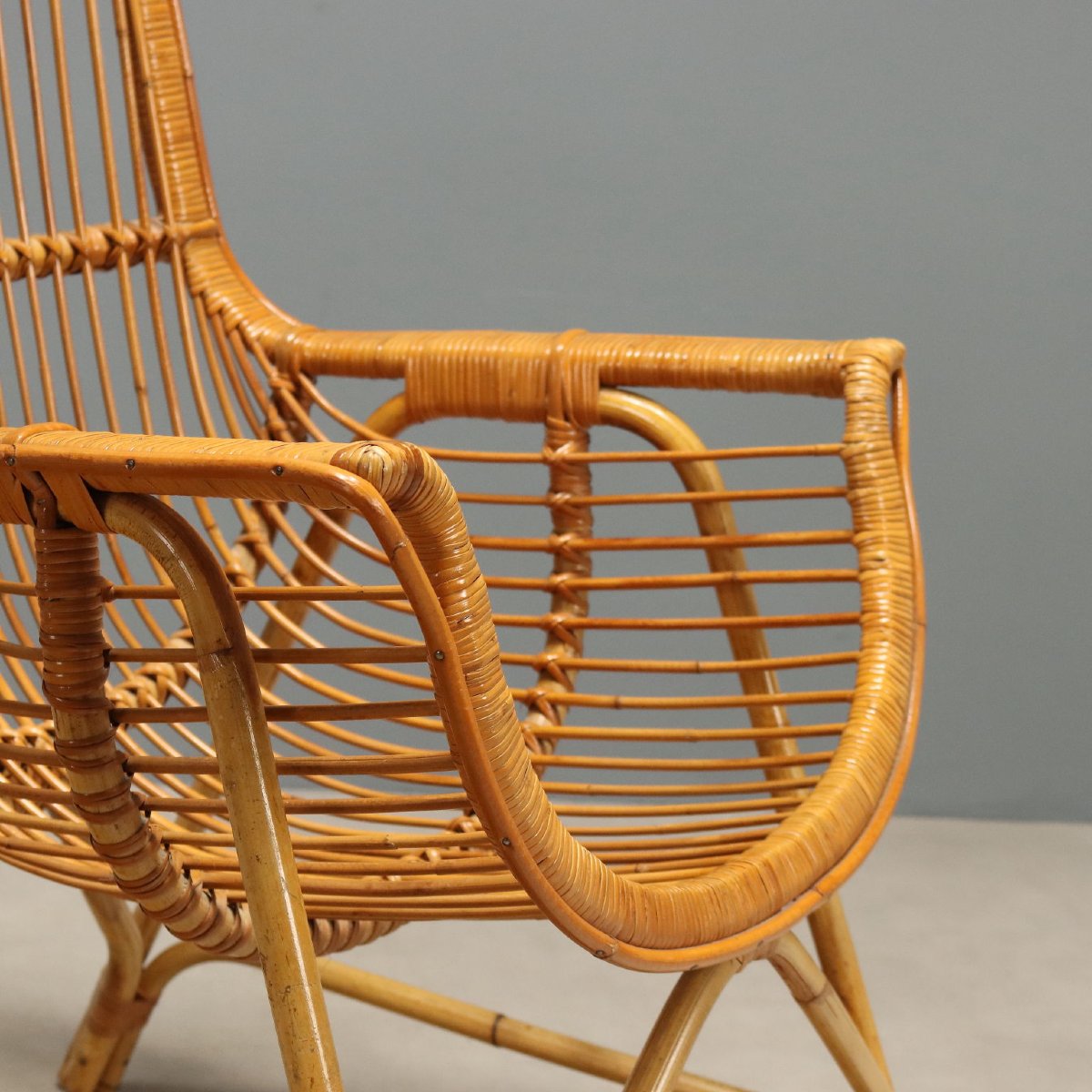 Poltrone Vintage Rattan Bambù Design Italia Anni 70-photo-4