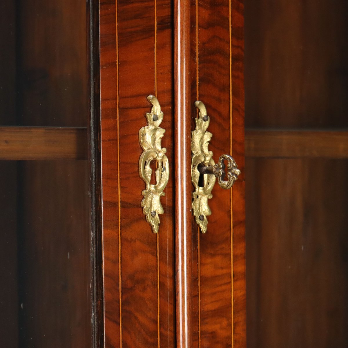 Credenza in Noce con Intarsi Floreali Inglese Inghilterra Fine XIX Secolo-photo-3