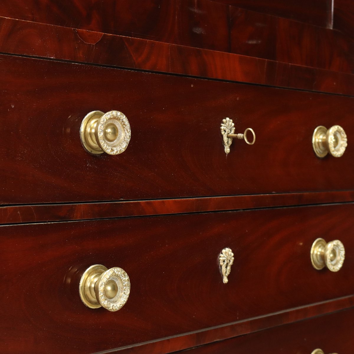 Secretaire in Mogano e Piuma di Mogano Italia Secondo Quarto XIX Secolo-photo-3