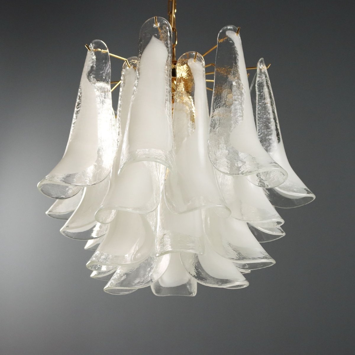 Lampadario Vintage Novaresi Milano Vetro Ottone Design Anni 80 Originale-photo-4