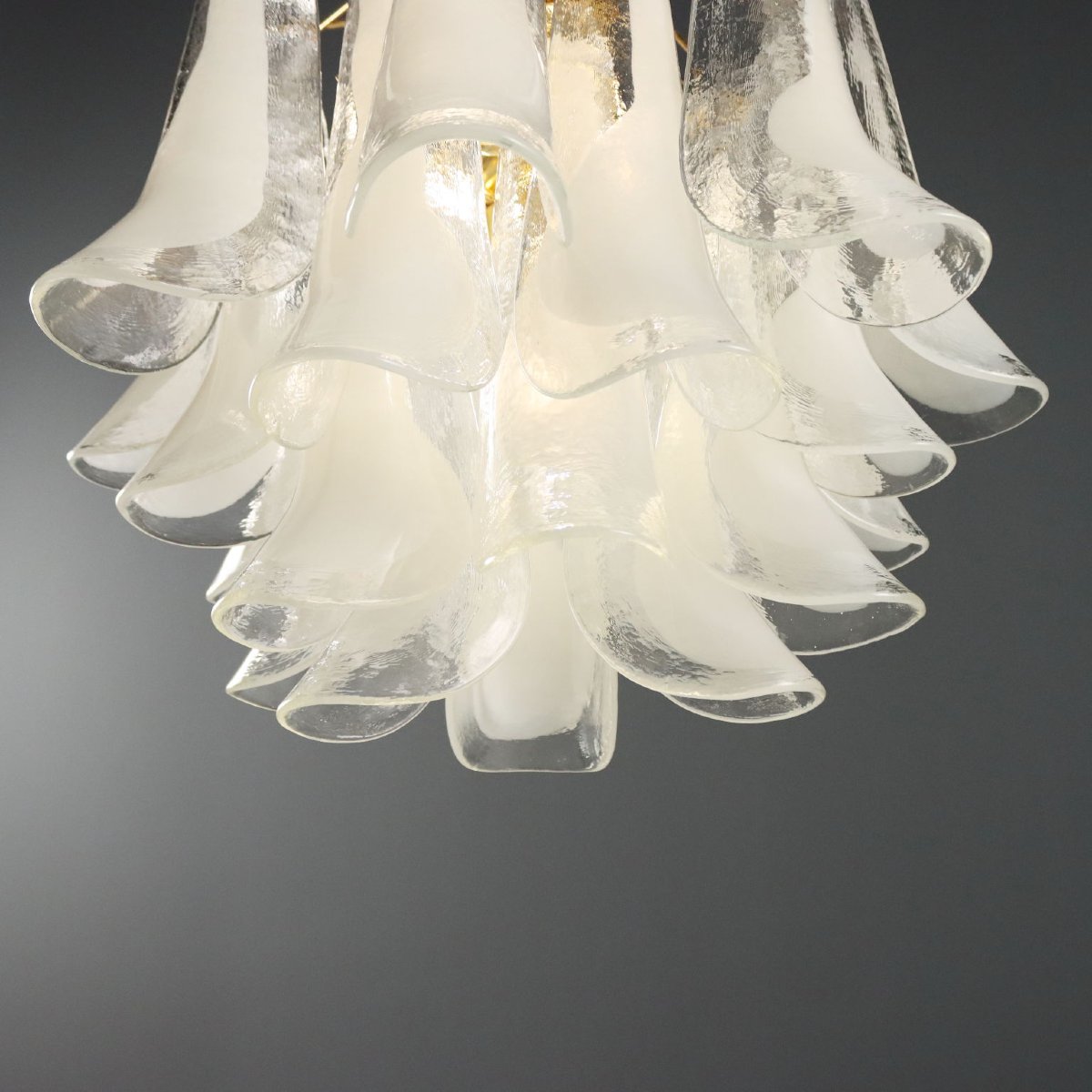 Lampadario Vintage Novaresi Milano Vetro Ottone Design Anni 80 Originale-photo-5