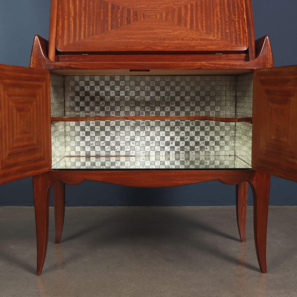 Trumeau Vintage Mogano Manifattura Italiana Design Anni 50 Originale-photo-8