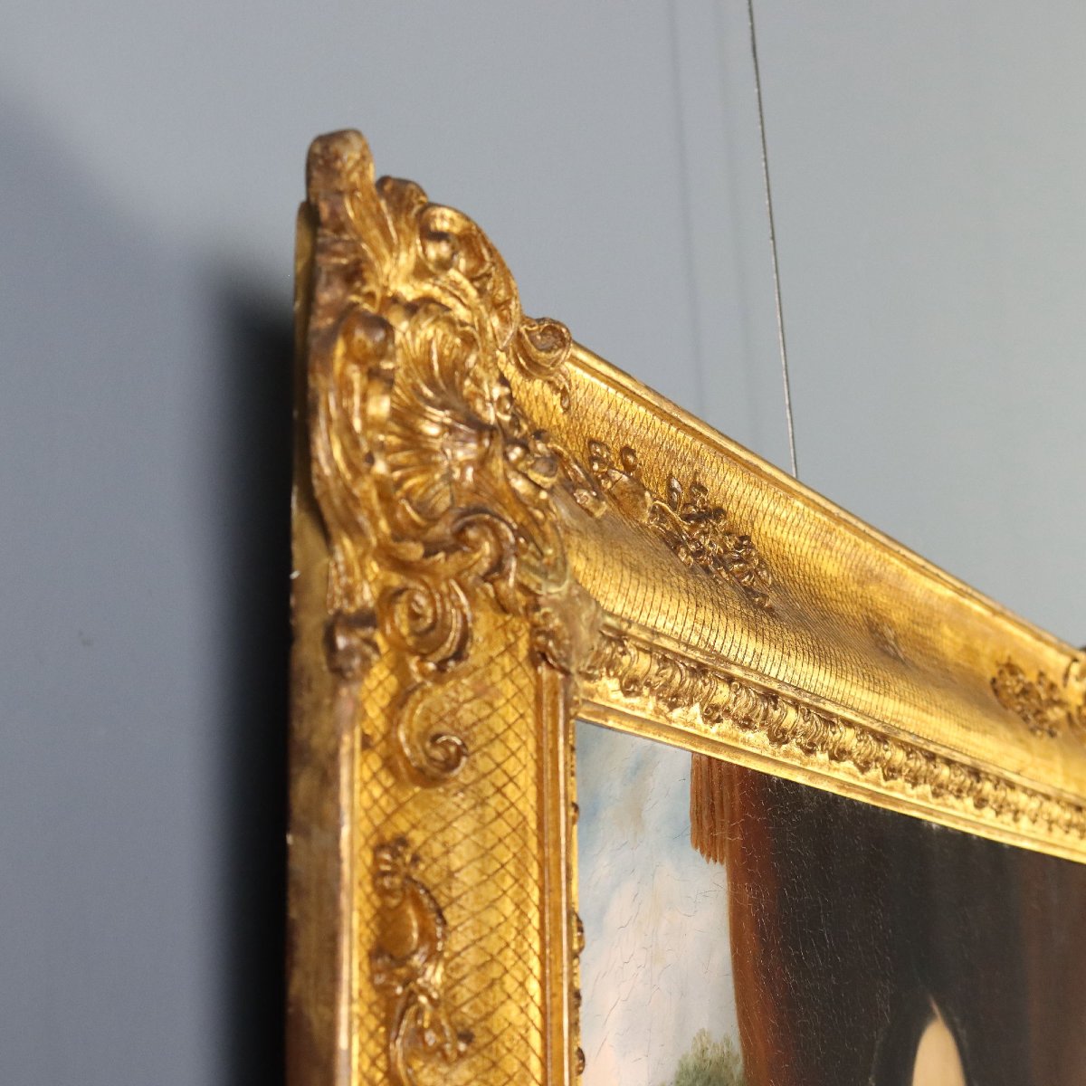 Dipinto Antico Ritratto di Dama Olio su Tela Scuola Inglese XIX Secolo-photo-7