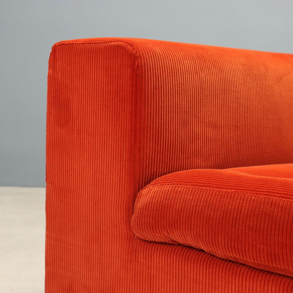 Divano Zanotta Vintage Tessuto Color Mattone Design Anni 70-80-photo-4