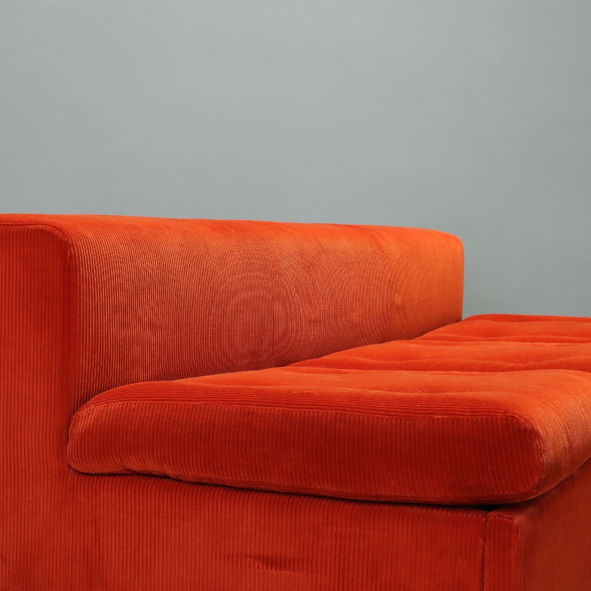 Divano Zanotta Vintage Tessuto Color Mattone Design Anni 70-80-photo-2