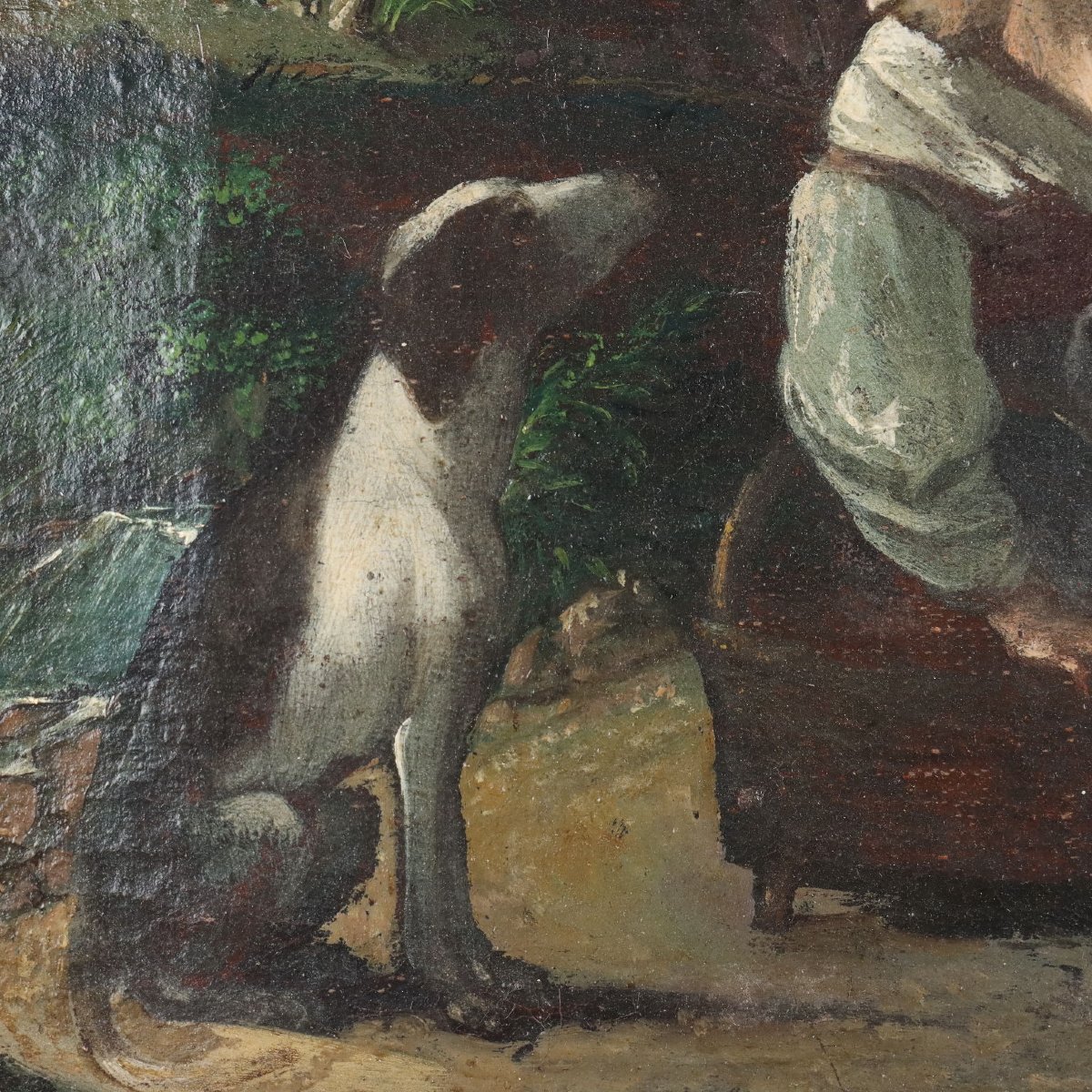 Quadro Antico Dipinto Paesaggio Nordico Olio su Tela XVII-XVIII Secolo-photo-1