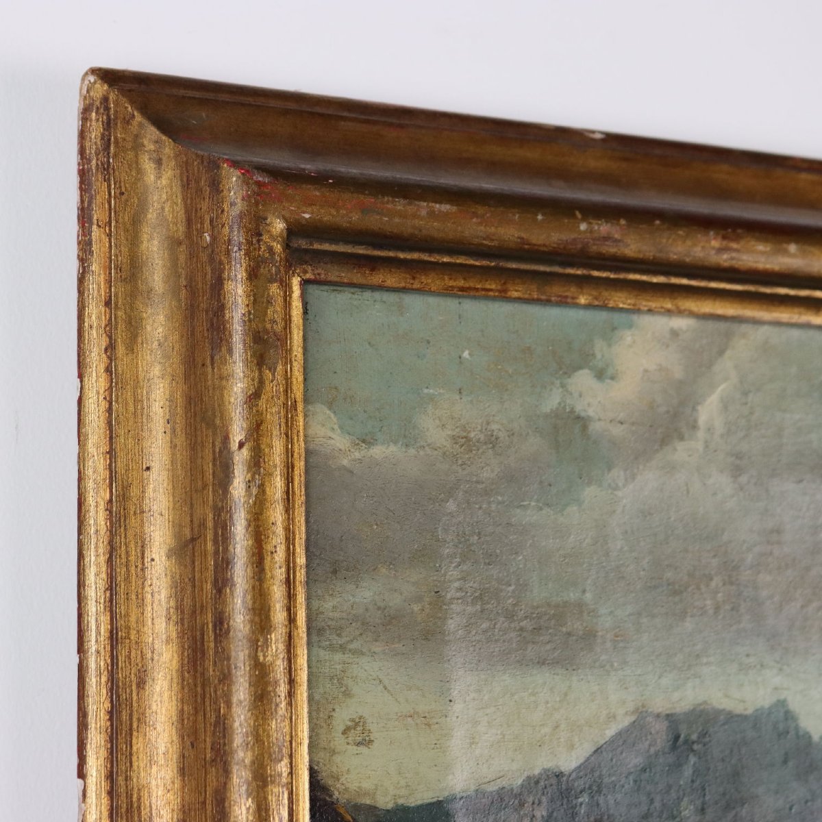 Quadro Antico Dipinto Paesaggio Nordico Olio su Tela XVII-XVIII Secolo-photo-6