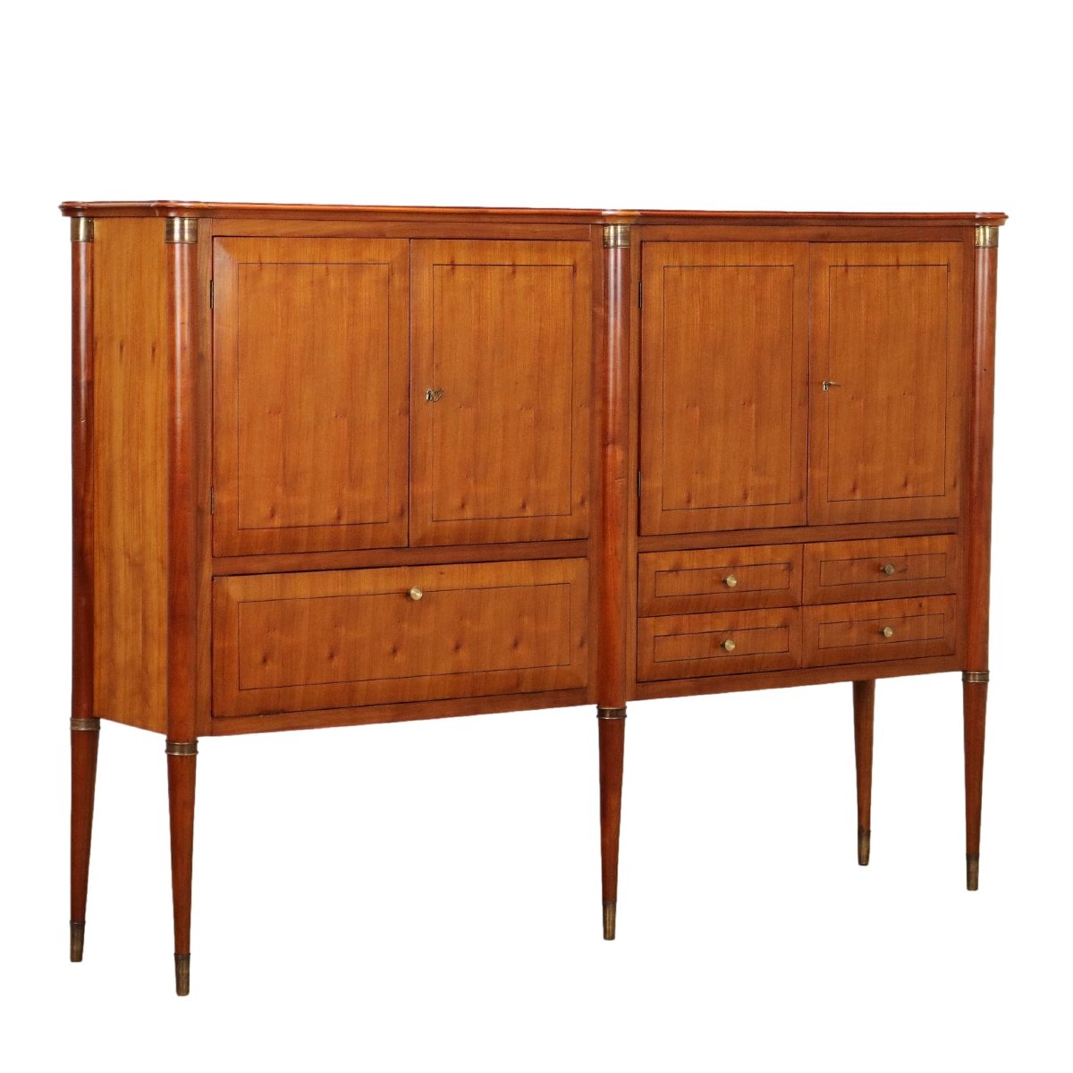 Mobile Vintage Impiallacciato in Ciliegio Ottone Italia Anni 50