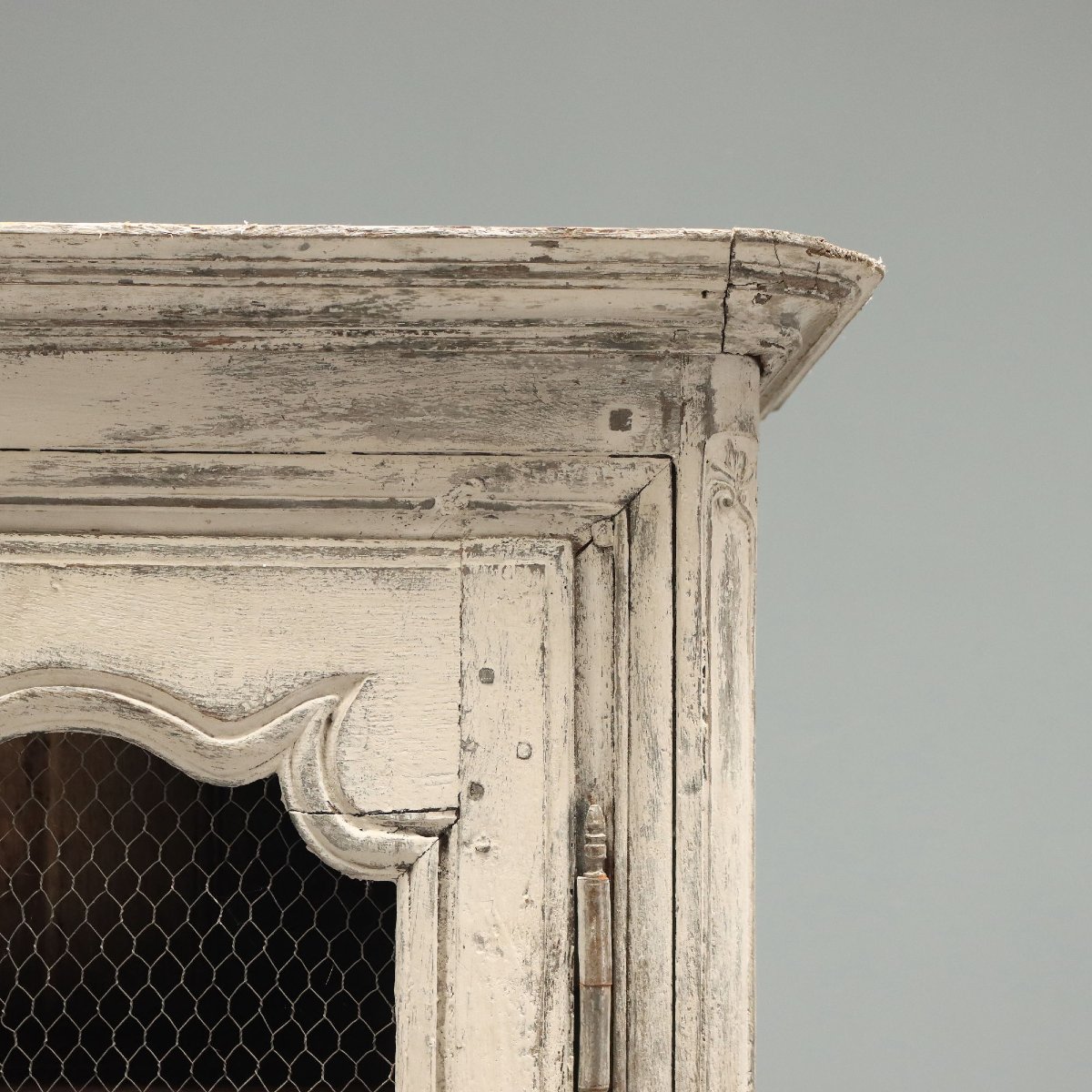 Credenza Provenzale in Rovere Laccato Grigio Francia Fine XVIII Secolo-photo-5