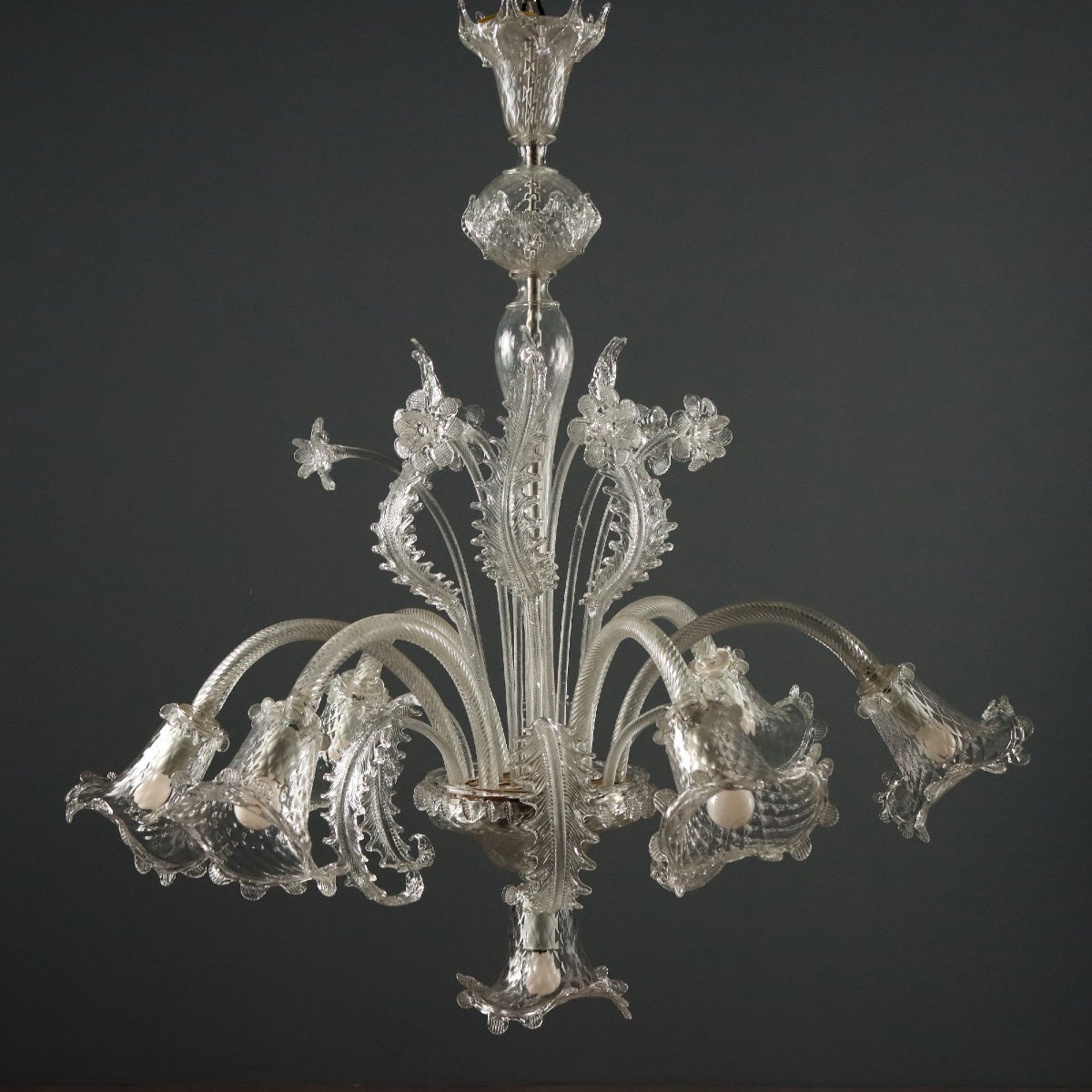 Lampadario in Vetro Soffiato di Murano Murano Fine XIX Secolo-photo-3