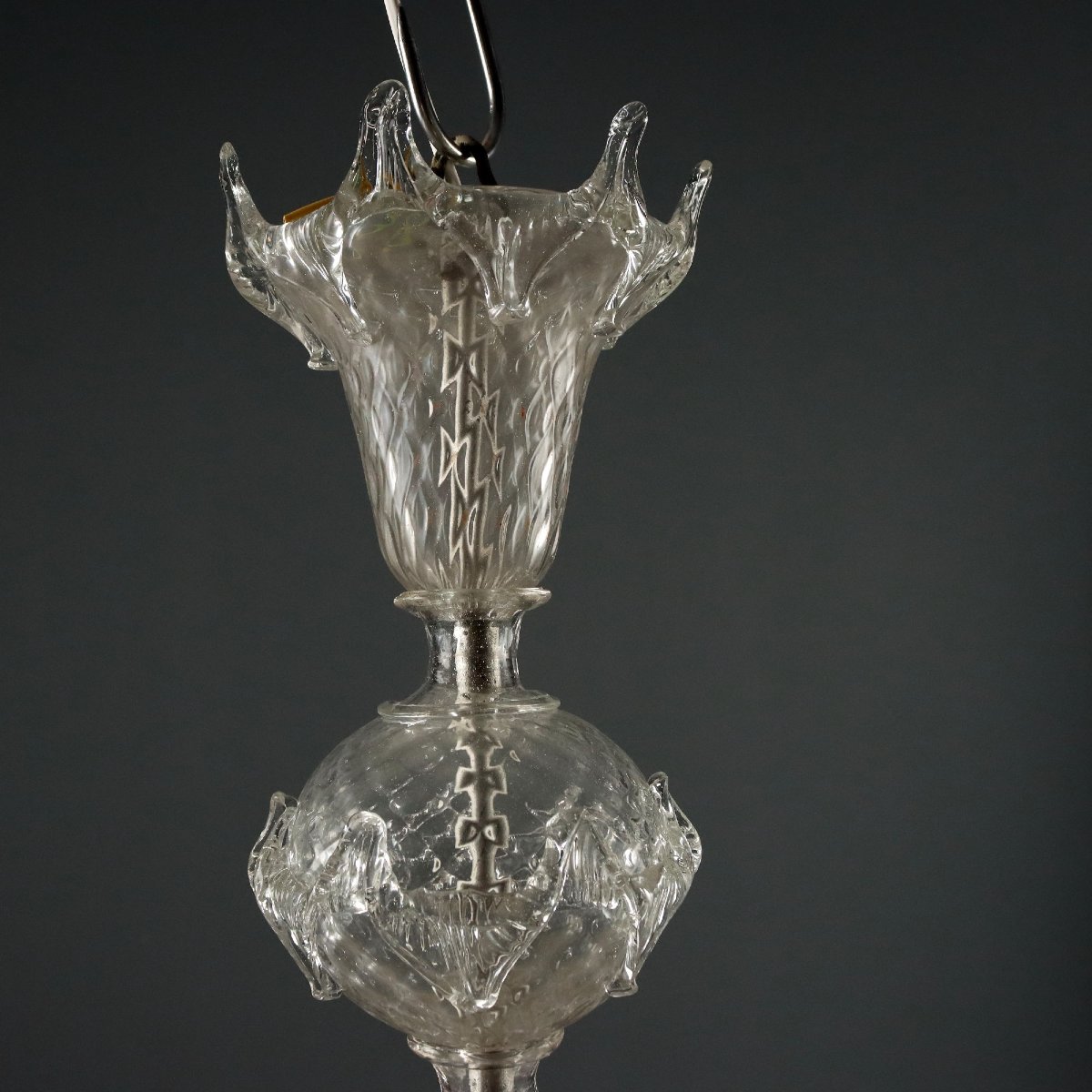 Lampadario in Vetro Soffiato di Murano Murano Fine XIX Secolo-photo-4