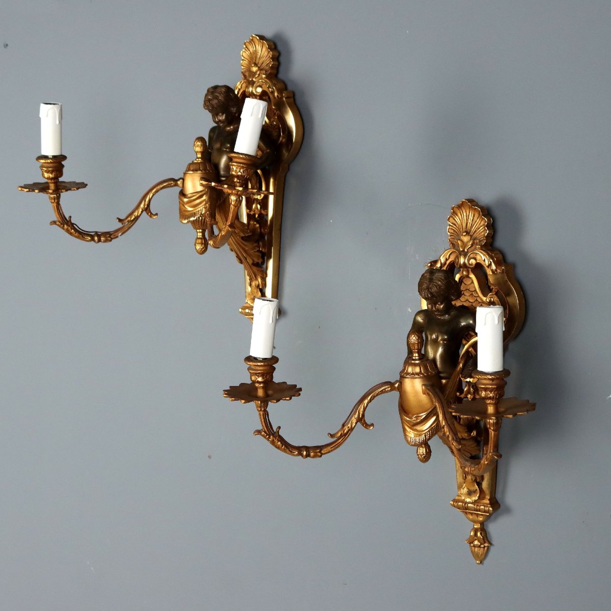 Coppia di Applique in Bronzo Dorato - Italia XX Secolo Italia XX Secolo-photo-3