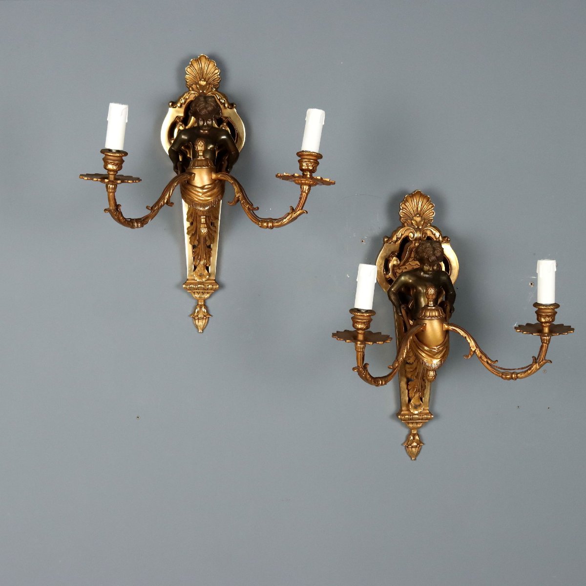Coppia di Applique in Bronzo Dorato - Italia XX Secolo Italia XX Secolo