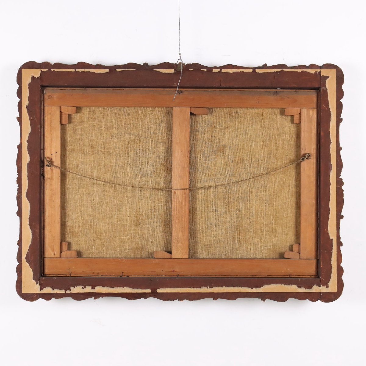 Quadro Antico Dipinto Soggetto Sacro Olio su Tela XVII Secolo-photo-8
