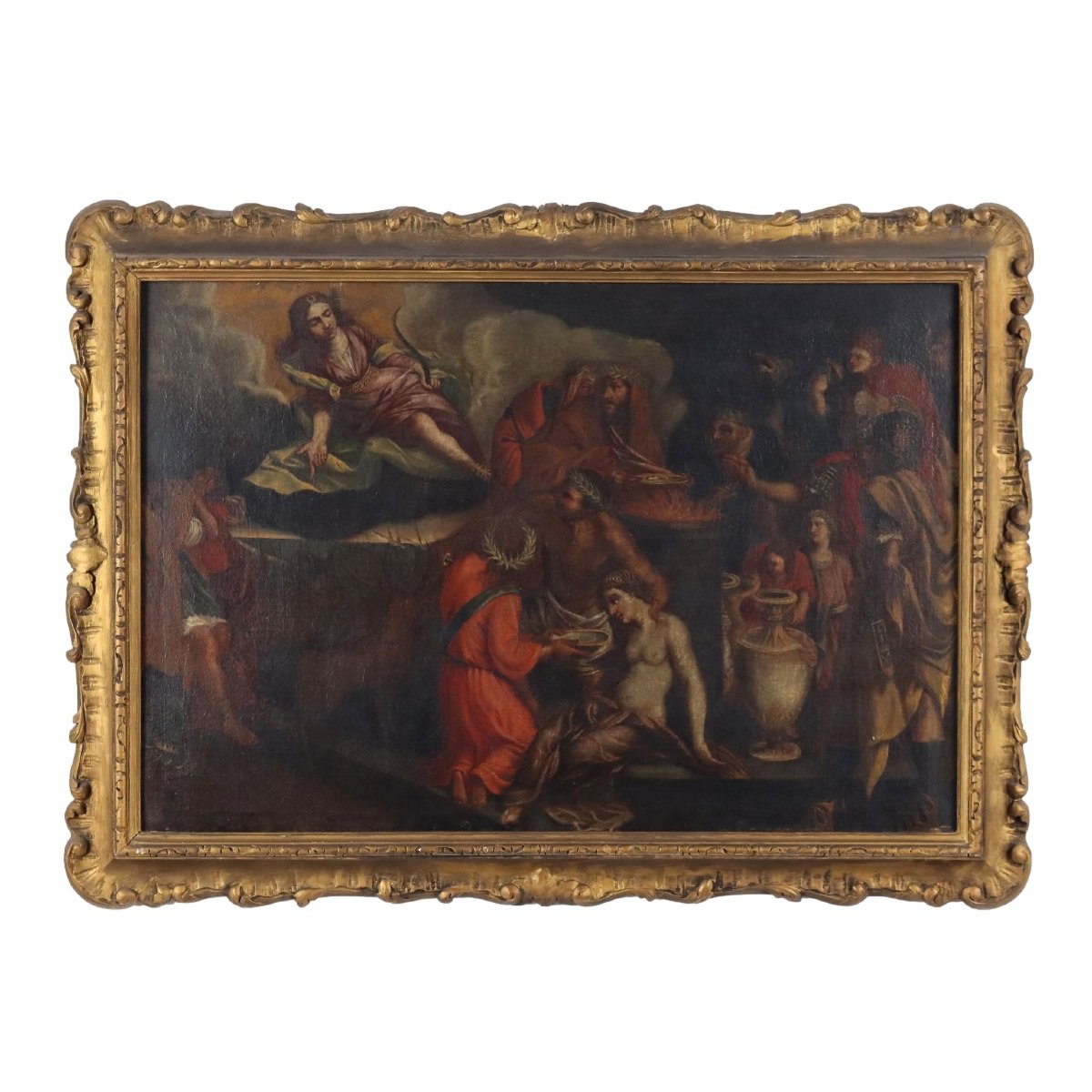 Quadro Antico Dipinto Soggetto Sacro Olio su Tela XVII Secolo