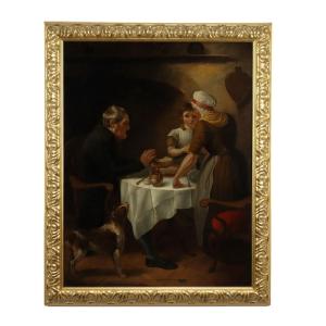 Dipinto di Charles Christophe Coventry Il Pranzo in Famiglia 1802