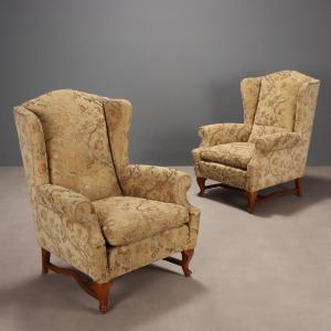Coppia di Poltrone Bergere Italia Inizio XX Secolo