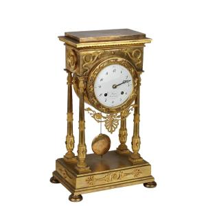 Orologio da Tavolo in Bronzo Dorato Robert & Courvoisier Francia Inizio XIX Secolo
